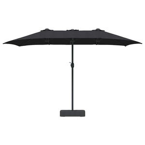 Ombrello da giardino Nero 385 x 209 x 244 cm Tessuto 42003281