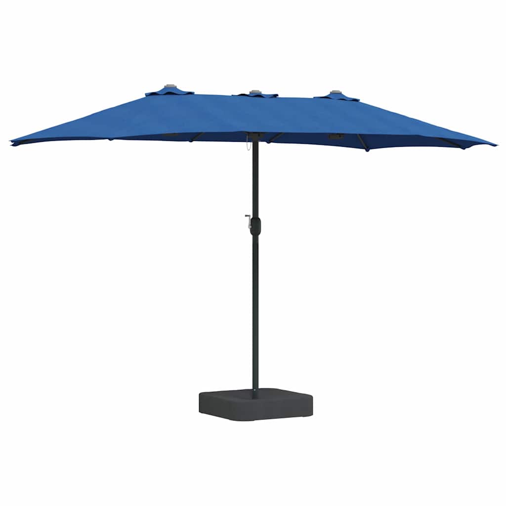 vidaXL Ombrello da giardino Blu 385 x 209 x 244 cm Tessuto