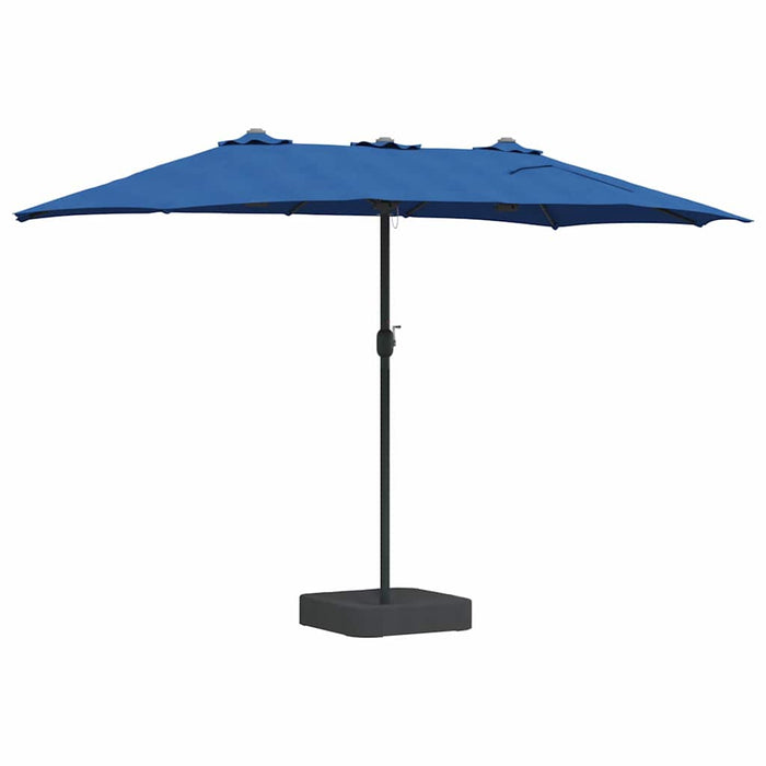 vidaXL Ombrello da giardino Blu 385 x 209 x 244 cm Tessuto