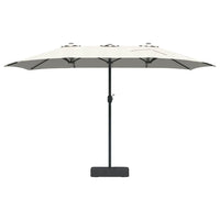 vidaXL Ombrello da giardino Sabbia 385 x 209 x 244 cm Tessuto