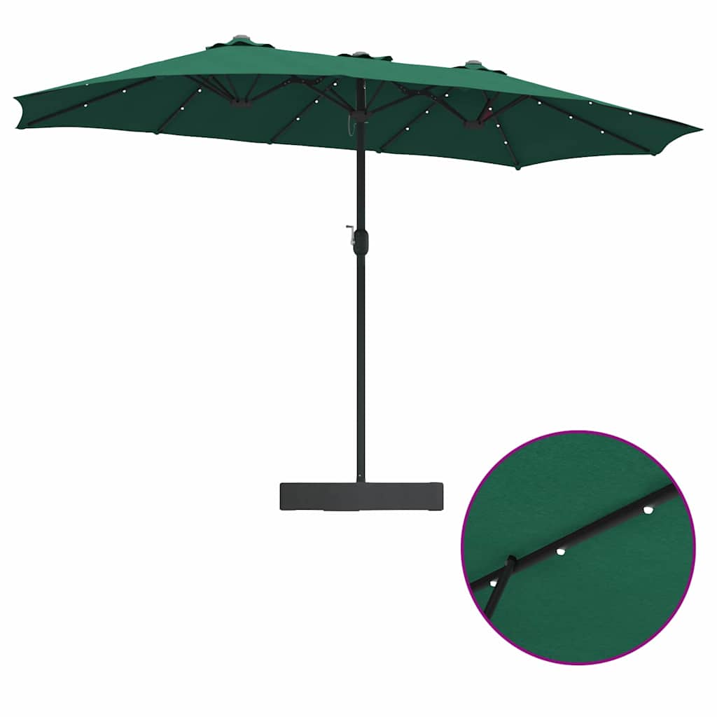 vidaXL Ombrello da giardino Verde 385 x 209 x 244 cm Tessuto