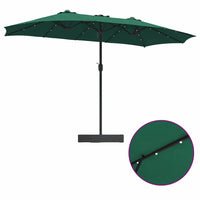 vidaXL Ombrello da giardino Verde 385 x 209 x 244 cm Tessuto