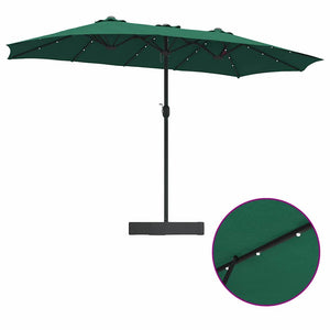 vidaXL Ombrello da giardino Verde 385 x 209 x 244 cm Tessuto