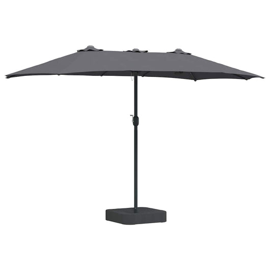 vidaXL Ombrello da giardino Antracite 385 x 209 x 244 cm Tessuto