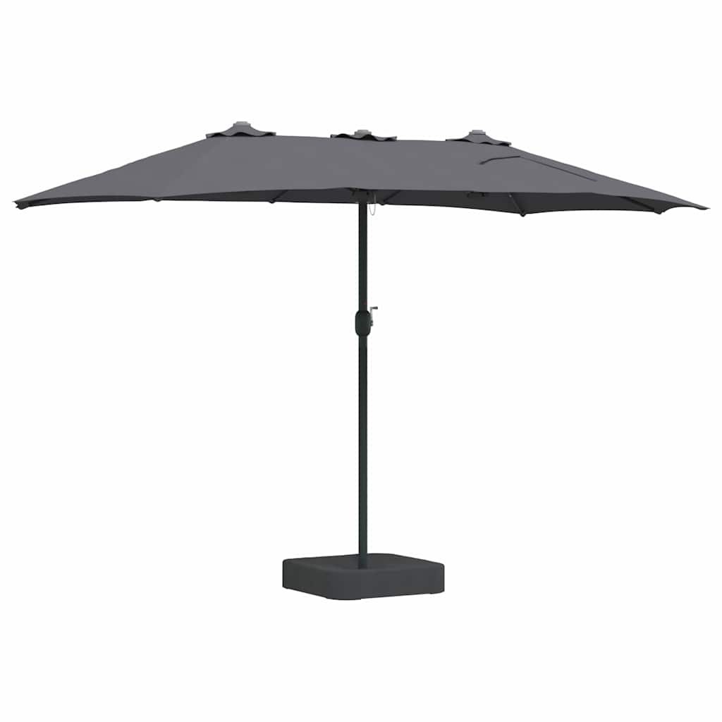 vidaXL Ombrello da giardino Antracite 385 x 209 x 244 cm Tessuto