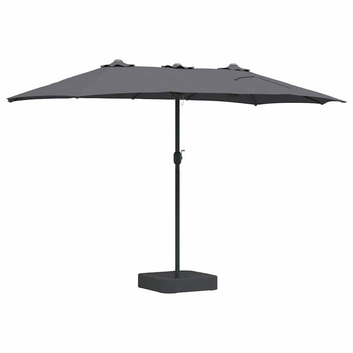 vidaXL Ombrello da giardino Antracite 385 x 209 x 244 cm Tessuto