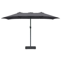vidaXL Ombrello da giardino Antracite 385 x 209 x 244 cm Tessuto
