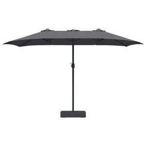 vidaXL Ombrello da giardino Antracite 385 x 209 x 244 cm Tessuto