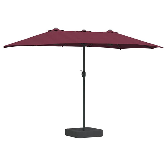 vidaXL Ombrello da giardino Rosso bordò 385 x 209 x 244 cm Tessuto