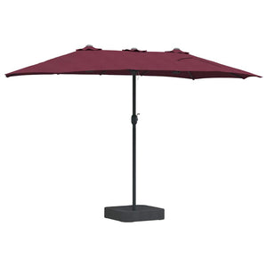 vidaXL Ombrello da giardino Rosso bordò 385 x 209 x 244 cm Tessuto
