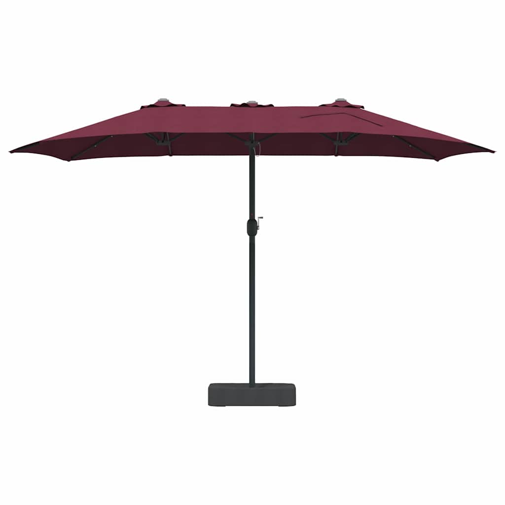 vidaXL Ombrello da giardino Rosso bordò 385 x 209 x 244 cm Tessuto