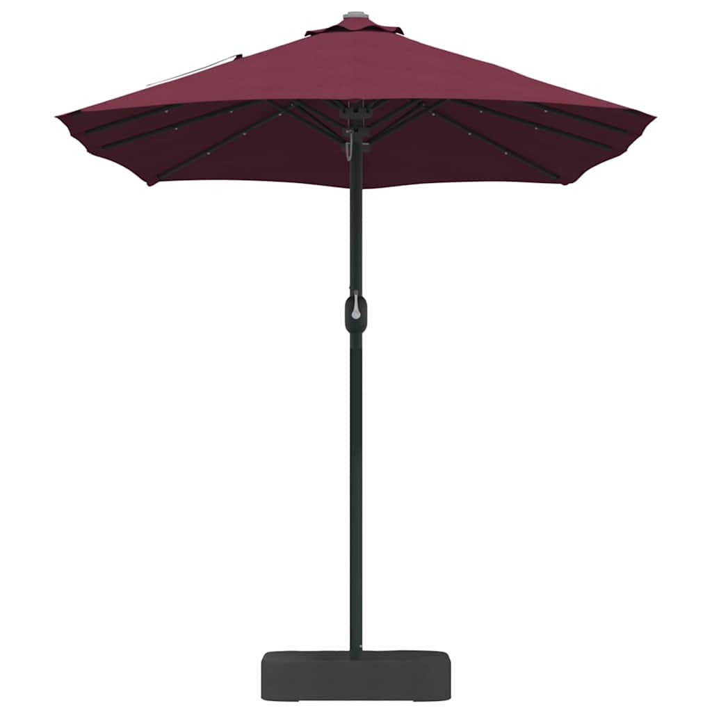 vidaXL Ombrello da giardino Rosso bordò 385 x 209 x 244 cm Tessuto