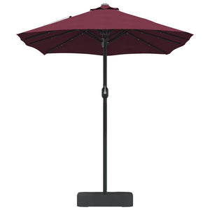 vidaXL Ombrello da giardino Rosso bordò 385 x 209 x 244 cm Tessuto
