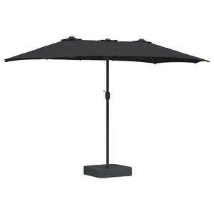 vidaXL Ombrello da giardino Nero 385 x 209 x 244 cm Tessuto