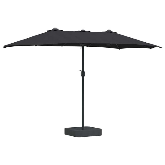 vidaXL Ombrello da giardino Nero 385 x 209 x 244 cm Tessuto