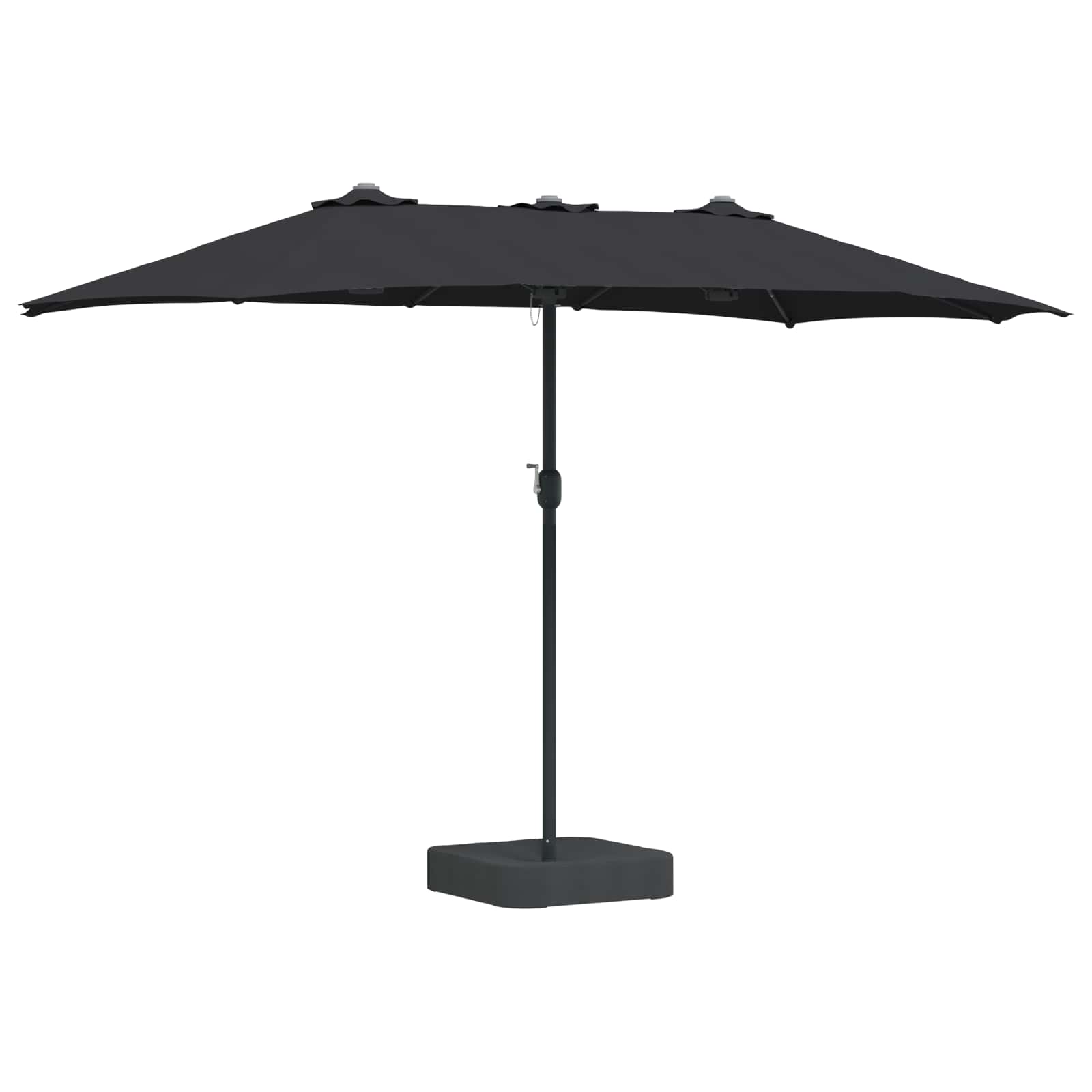 Ombrello da giardino Nero 385 x 209 x 244 cm Tessuto 42003289