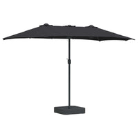 Ombrello da giardino Nero 385 x 209 x 244 cm Tessuto 42003289