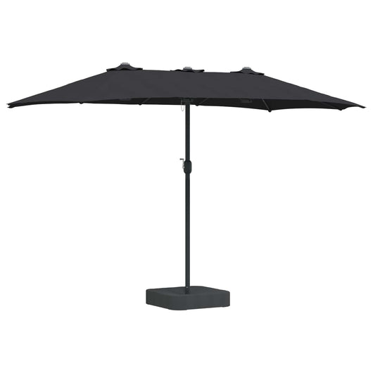 Ombrello da giardino Nero 385 x 209 x 244 cm Tessuto 42003289