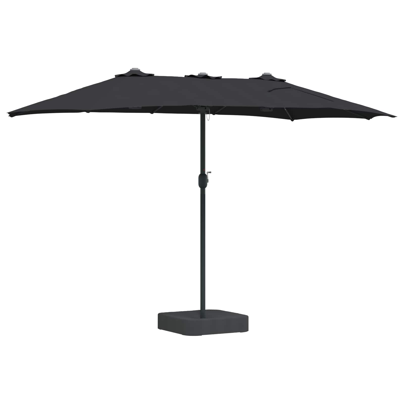 Ombrello da giardino Nero 385 x 209 x 244 cm Tessuto 42003289
