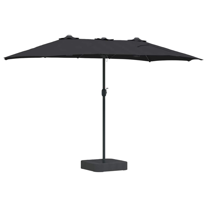 Ombrello da giardino Nero 385 x 209 x 244 cm Tessuto 42003289