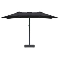 vidaXL Ombrello da giardino Nero 385 x 209 x 244 cm Tessuto