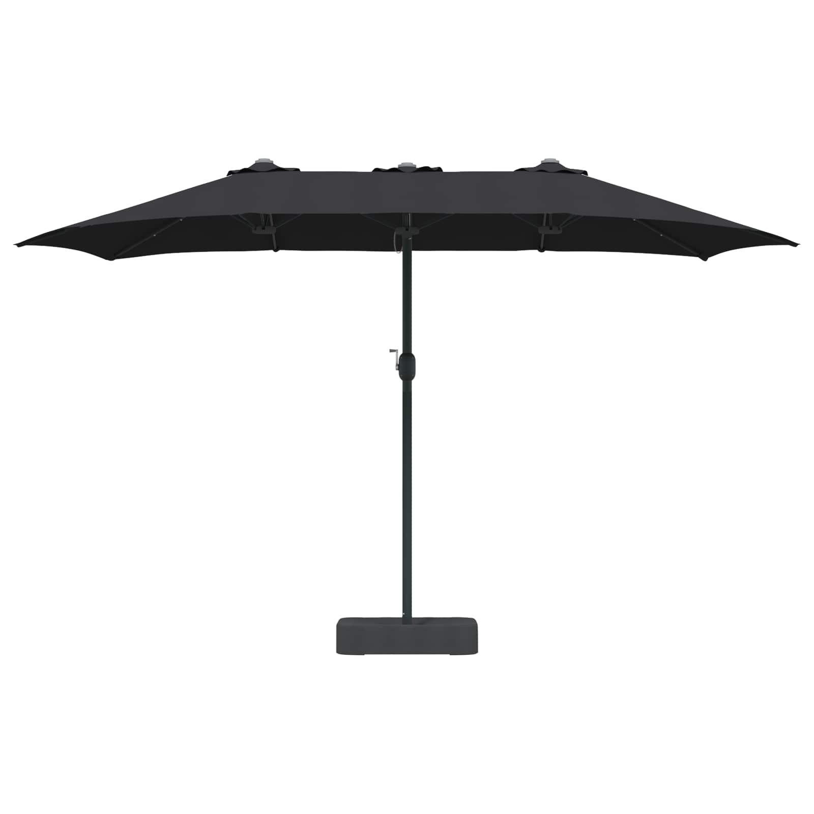 Ombrello da giardino Nero 385 x 209 x 244 cm Tessuto 42003289