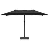 Ombrello da giardino Nero 385 x 209 x 244 cm Tessuto 42003289