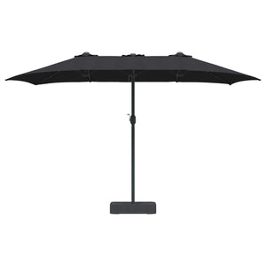 Ombrello da giardino Nero 385 x 209 x 244 cm Tessuto 42003289