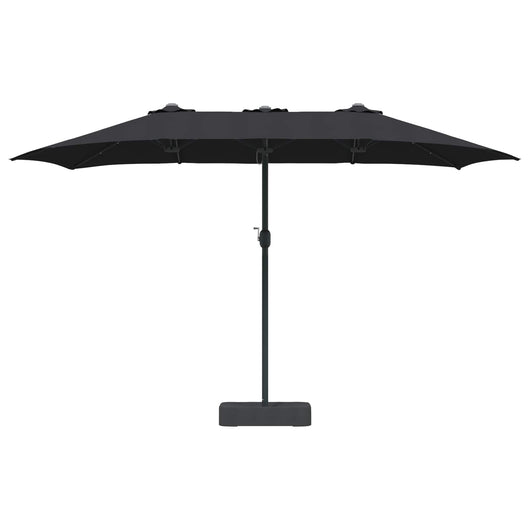 Ombrello da giardino Nero 385 x 209 x 244 cm Tessuto 42003289