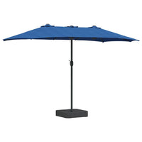 vidaXL Ombrello da giardino Blu 385 x 209 x 244 cm Tessuto