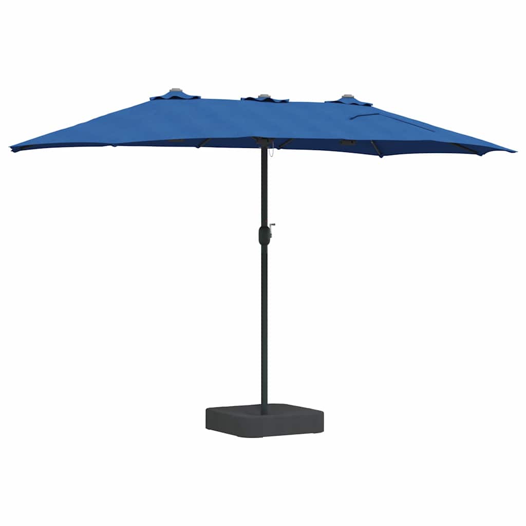 vidaXL Ombrello da giardino Blu 385 x 209 x 244 cm Tessuto