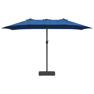 vidaXL Ombrello da giardino Blu 385 x 209 x 244 cm Tessuto