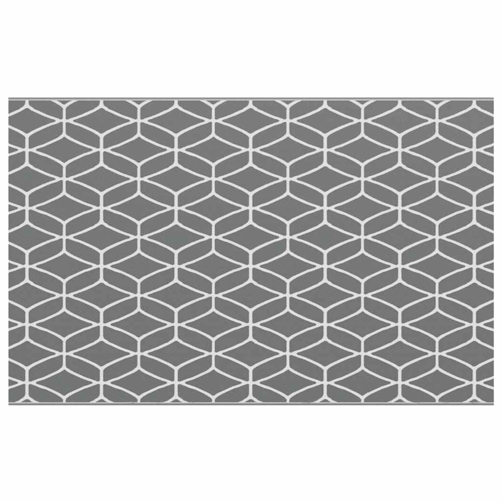 Tappeto da esterno ARAKIL Grigio e bianco 250 x 400 cm PP 42003469