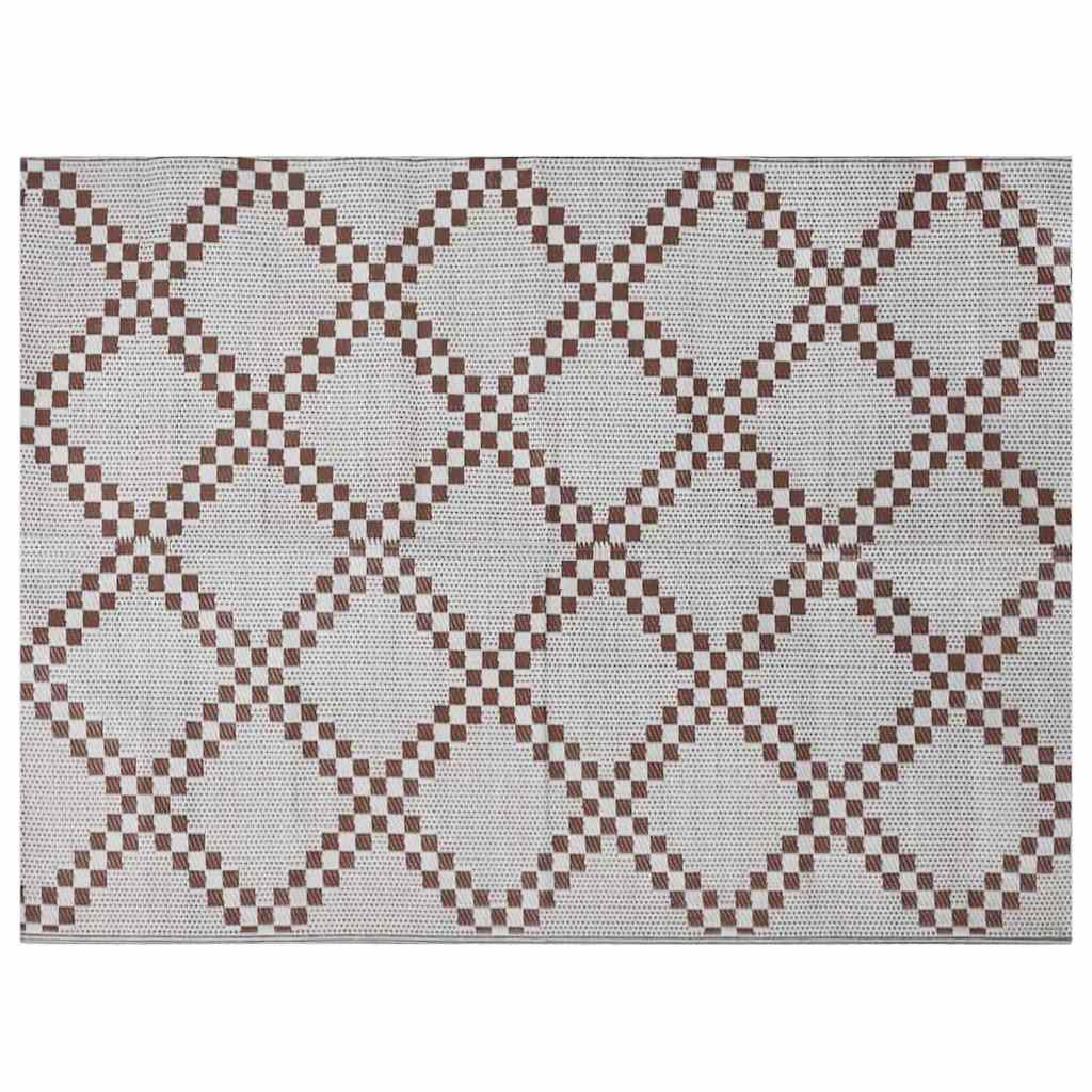 Tappeto da esterno ARAKIL Marrone e bianco 300 x 400 cm PP 42003482