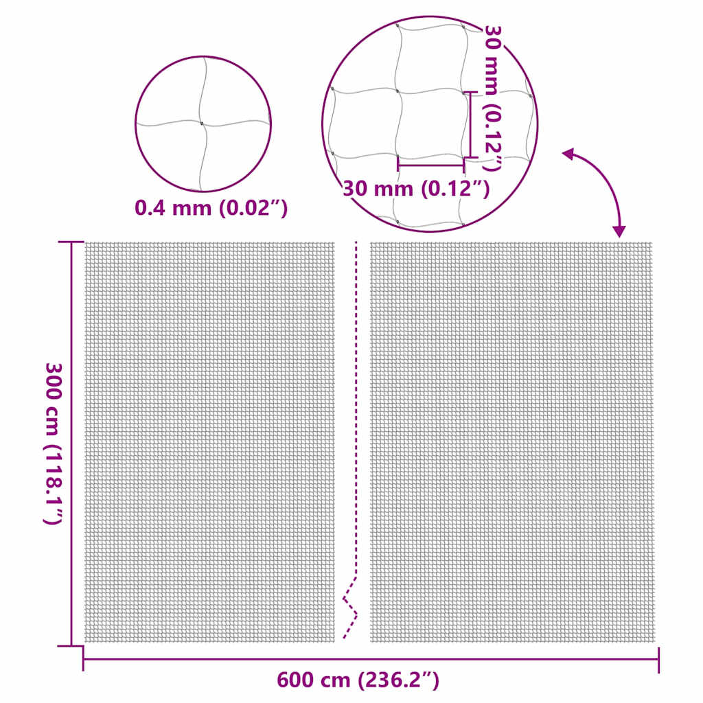 Rete per Gatti Trasparente 6x3 m in Nylon 42003056