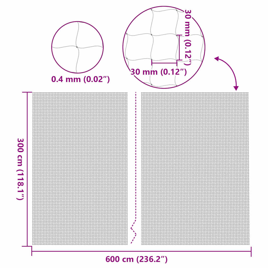 Rete per Gatti Trasparente 6x3 m in Nylon