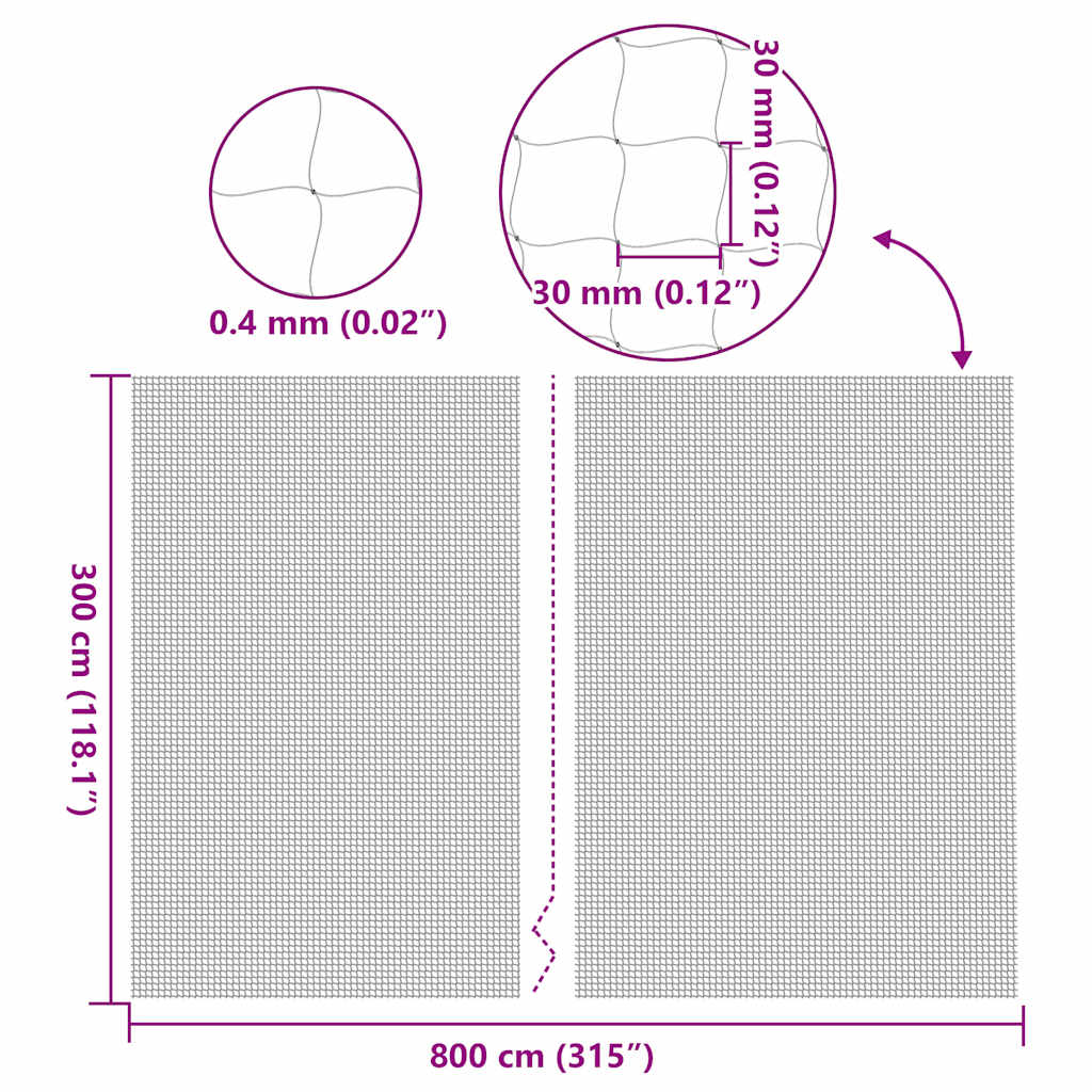 Rete per Gatti Trasparente 8x3 m in Nylon 42003057
