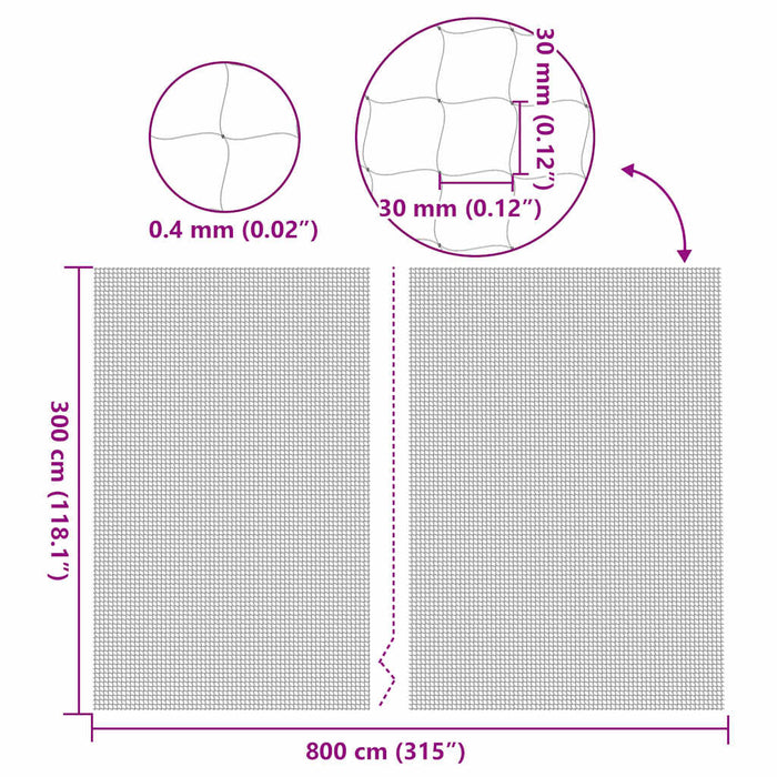 Rete per Gatti Trasparente 8x3 m in Nylon 42003057
