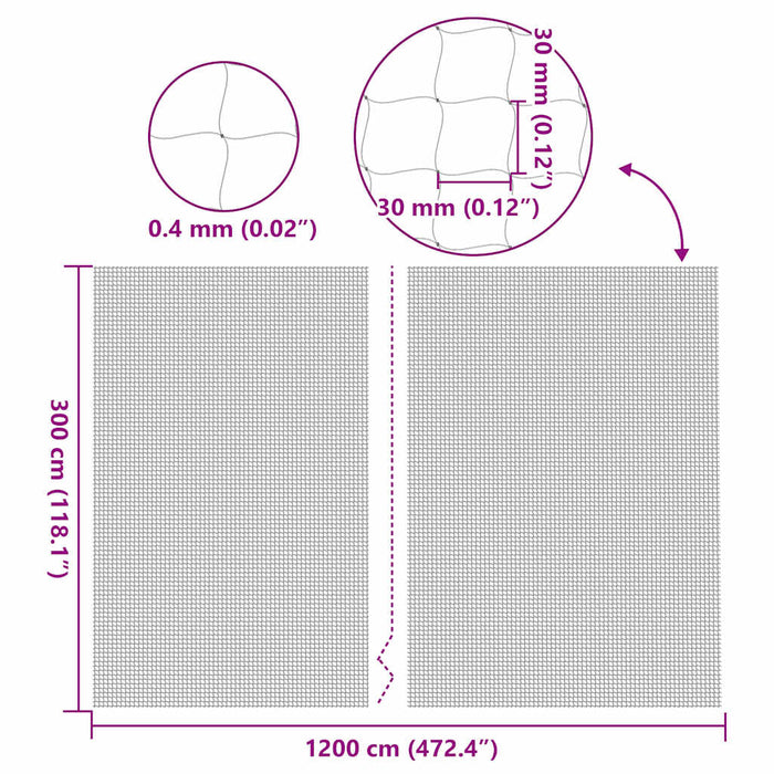 Rete per Gatti Trasparente 12x3 m in Nylon 42003058
