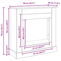 Cornice per Camino Rovere Nero 90x30x90 cm in Truciolato 865984