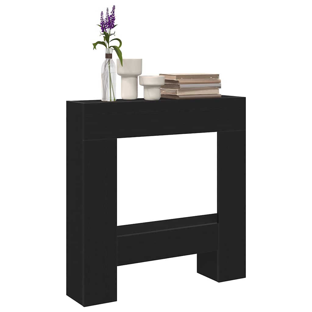 Cornice per Camino Rovere Nero 81x18x82 cm in Truciolato 865985