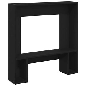 Cornice per Camino-Rivestimento per Camino Rovere Nero 81x18x82 cm in Truciolato