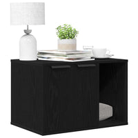 Lettiera per gatti in rovere nero 60x40x40 cm in legno ingegnerizzato 865986