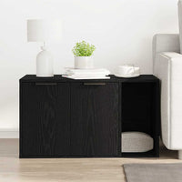 vidaXL Recinto Lettiera per Gatti Rovere Nero 80x50x45 cm Truciolato