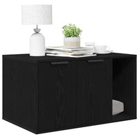 Lettiera per gatti in rovere nero 80x50x45 cm in legno ingegnerizzato 865987