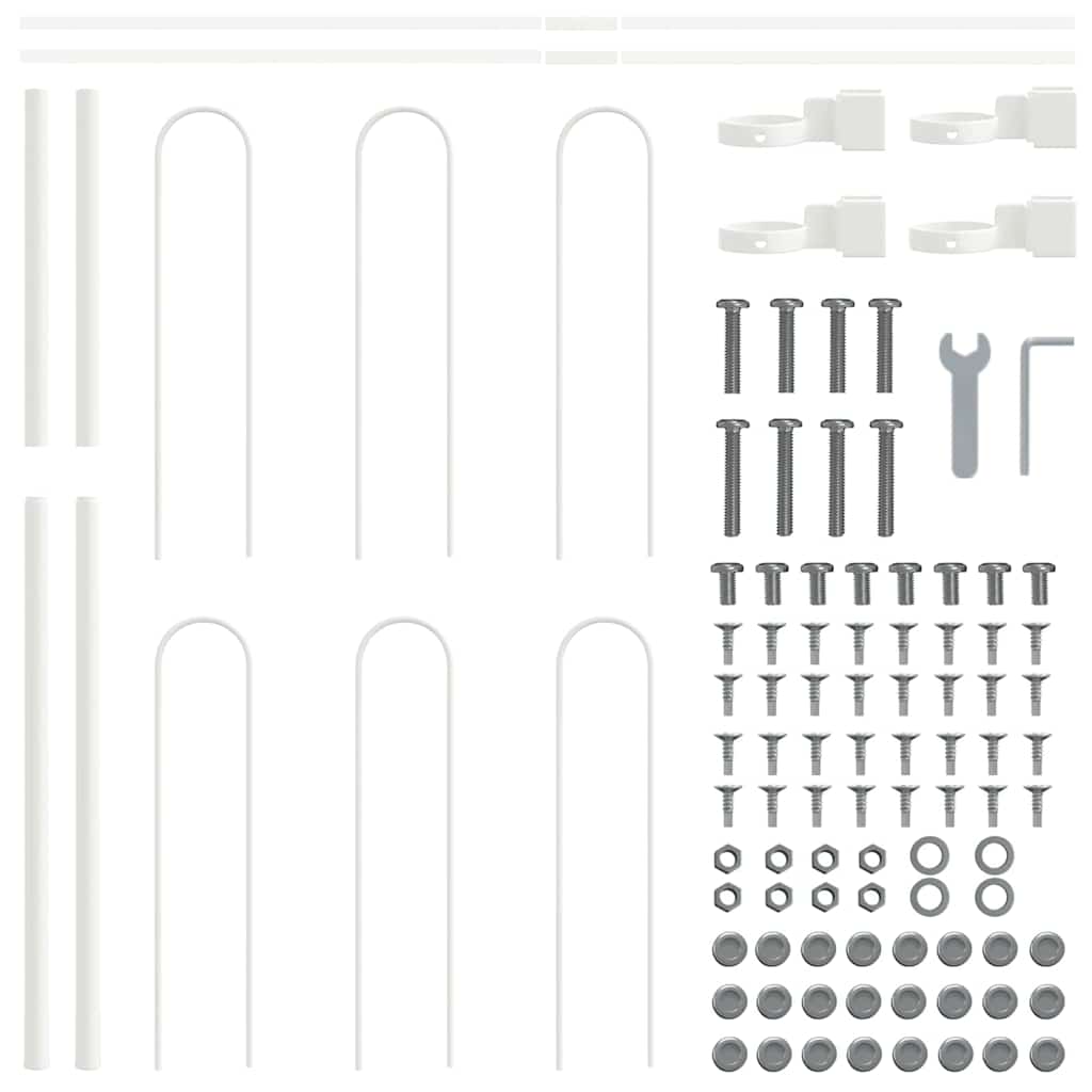 Recinzione per Giardino Bianco 10.2 x 0.8 m 3334124