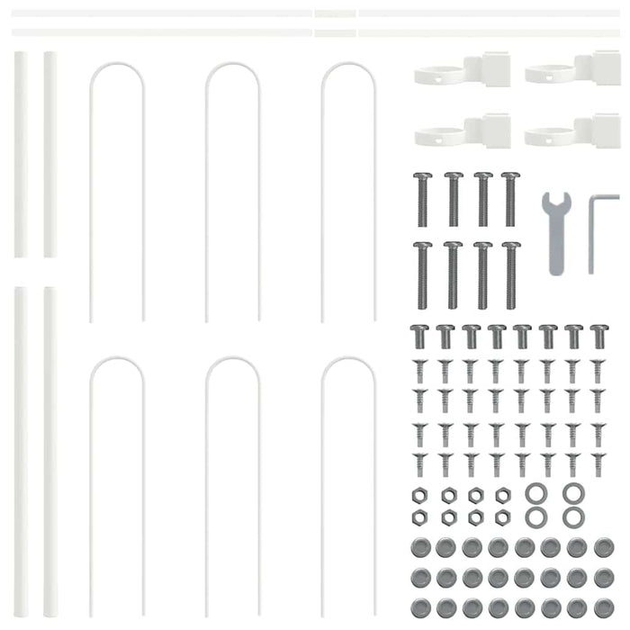 Recinzione per Giardino Bianco 10.2 x 0.8 m 3334124