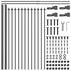 Recinzione per Giardino Grigio 11.9 x 0.6 m 3334128