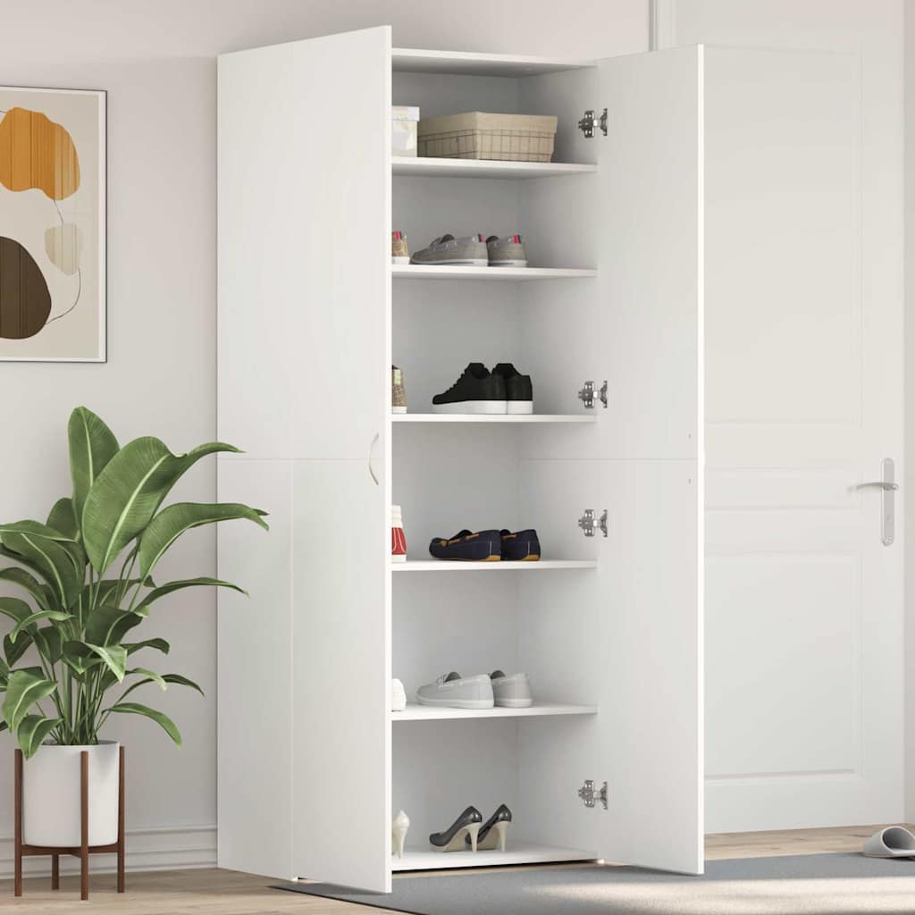 Mobile per scarpe Bianco 80 x 35.5 x 180 cm Legno multistrato 3333836