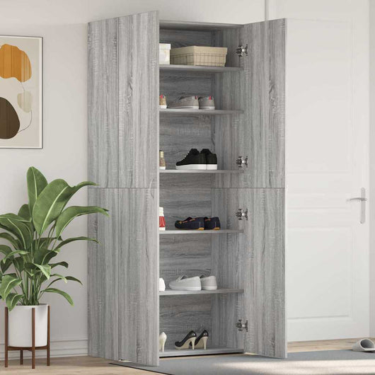 Mobile per scarpe Grigio 80 x 35.5 x 180 cm Legno multistrato 3333841